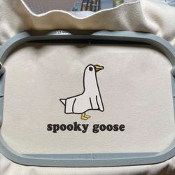 Spooky Goose Embroidery Machine Design, Halloween Silly Goose Embroidery Design, Funny Animal Embroidery File