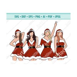 Christmas best friends Svg, Besties clipart, Best girlfriends Svg, Friends forever Svg, Best Sisters Svg, Santa costume