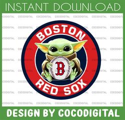 Baby Yoda with Boston Red Sox Baseball PNG,  Baby Yoda MLB png, MLB png, Digital Download,printing