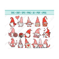 Gnome SVG, Gnomes with Hearts Svg, Valentine Day svg, Nordic Gnome Svg, Valentines gnome svg, Gnome Clipart, Lovely gnom