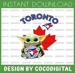 Baby Yoda with Toronto Blue Jays Baseball PNG,  Baby Yoda MLB png, MLB png, Digital Download