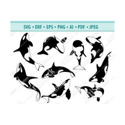 Orca SVG Bundle, Killer Whale SVG, Killer Whale Clipart, Cut Files For Silhouette, Files for Cricut, Vector, Orca Svg, D