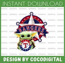 Baby Yoda with Texas Rangers Baseball PNG,  Baby Yoda MLB png, MLB png, Digital Download