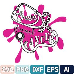 Crush Breast Cancer Svg, Cancer Awareness Svg, Breast Cancer Svg, Crush Cancer Svg, Designs Download