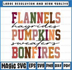 Flannels Pumpkins Hayrides S'mores and Bonfires Svg, Fall Svg, Pumpkin Spice, Cute Fall Svg, Autumn Svg, Fall Svg Png Cu