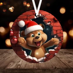 3d bear christmas ornament
