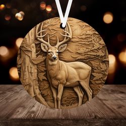 3D Deer Christmas Ornament