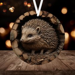 3D Hedgehog Christmas Ornament