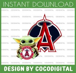 Baby Yoda with Los Angeles Angels Baseball PNG,  Baby Yoda MLB png, MLB png, Digital Download