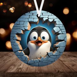 3D Penguin Christmas Ornament