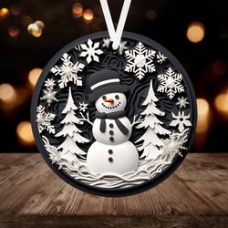 3D Snowman Christmas Ornament
