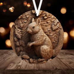3D Squirrel Christmas Ornament