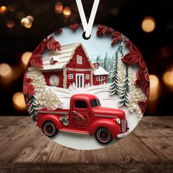 3D Truck Christmas Ornament
