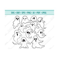 Ghosts SVG - Halloween SVG - Ghosts Clipart - Ghosts Cut Files - Ghosts Silhouette - Ghost Cricut - Ghost SVG bundle - G