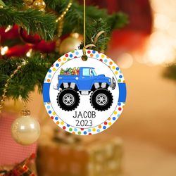 2023 Personalized Monster Truck Christmas Ornaments