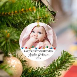 add photo babys first christmas ornament 2023