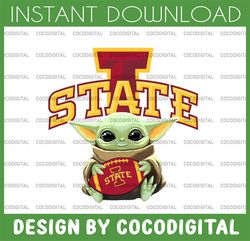 Baby Yoda with Iowa State Cyclones Football PNG,  Baby Yoda png, NCAA png, Digital Download