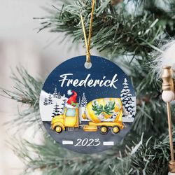 Concrete Truck Christmas Ornament