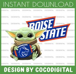 Baby Yoda with Boise State Broncos  Football PNG,  Baby Yoda png, NCAA png, Digital Download,printing