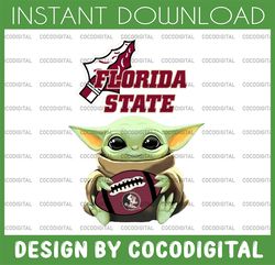 Baby Yoda with Florida State Seminoles Football PNG,  Baby Yoda png, NCAA png, Digital Download