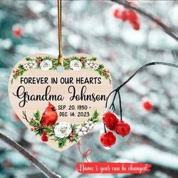 Forever in Our Hearts Red Cardinal Ornament