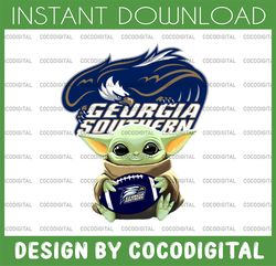 Baby Yoda with Georgia Southern Eagles Football PNG,  Baby Yoda png, NCAA png, Digital Download