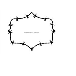 barbed wire frame svg clipart, barbed wire frame svg cut file, barbed wire frame digital cut file, barbed wire frame sil