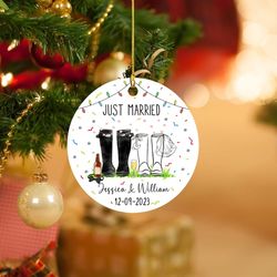Just Married Ornament Christmas 2023