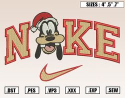 nike goofy santa hat embroidery designs, christmas embroidery design file instant download