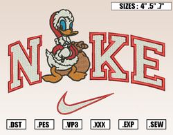 Nike Donna Duck Christmas Embroidery Designs, Christmas Embroidery Design File Instant Download