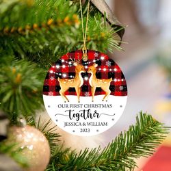 Our First Christmas Together Ornament Gift for Couple Anniversary