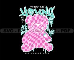 Forever Young Teddy Bear Stretwear, Teddy Bear Tshirt Design, Streetwear Teddy Bear PNG, Urban, DTG, DTF 39