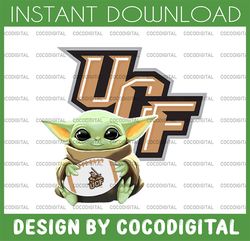 Baby Yoda with UCF Knights  Football PNG,  Baby Yoda png, NCAA png, Digital Download