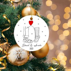 Personalized Couple Names  Year Christmas Ornaments Keepsake