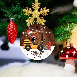 Personalized Forklift Operator Christmas Ornament