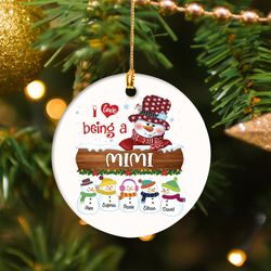 Personalized I Love Being Grandma Christmas  Ornament