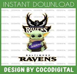 Baby Yoda with Baltimore Ravens NFL Png,  Baby Yoda NFL png, NFL png, Sublimation ready, png files for sublimation