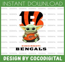 Baby Yoda with cincinnati-bengals NFL Png,  Baby Yoda NFL png, NFL png, Sublimation ready, png files for sublimation