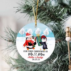 Personalized Mr  Mrs Christmas Ornament