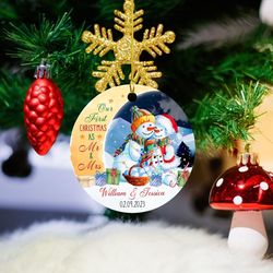 Personalized Our First Christmas As Mr  Mrs Ornament Christmas 2023