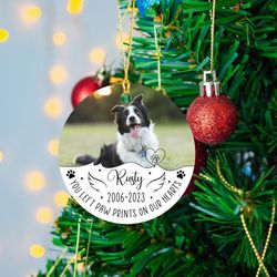 Personalized Pet Memorial Christmas Picture Frame Ornament 2023