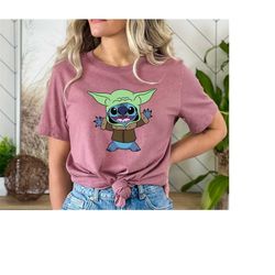 Stitch Shirt Grogu Shirt, Baby Yoda Shirt, Star Wars Shirt,  Disney Shirt, Disneyworld Family Shirts, Stitch Ears Shirt,