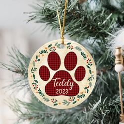 Pet Paw Christmas Ornament