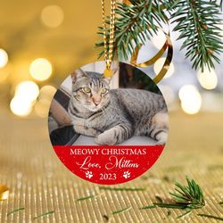 Picture Meowy Christmas Ornament