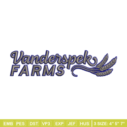 Vanderspek farms logo embroidery design, logo embroidery, logo design, Embroidery shirt, logo shirt, Instant download