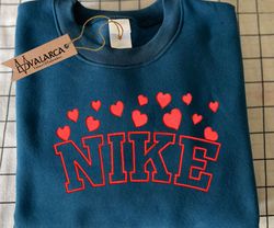 Valentine Heart Embroidered Sweatshirt, Valentine Embroidered Sweatshirt, Embroidered Couple Hoodie, Best Embroidered Sweatshirt