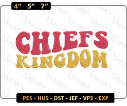 Chiefs KingDom Logo Embroidery Design, NFL Kansas City Chief Football Logo Embroidery Design, Famous Football Team Embroidery Design, Football Embroidery Design, Pes, Dst, Jef, Files