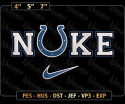 NIKE NFL Indianapolis Colts Logo Embroidery Design, NIKE NFL Logo Sport Embroidery Machine Design, Famous Football Team Embroidery Design, Football Brand Embroidery, Pes, Dst, Jef, Files