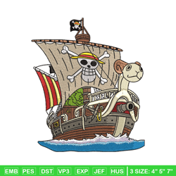Going merry embroidery design, One piece embroidery, Anime design, Embroidery shirt, Embroidery file, Digital download