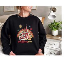 Walt Disney World Christmas Sweatshirt, Mickey And Friends Christmas Shirt, Disney Castle Christmas Shirt, Mickey And Mi